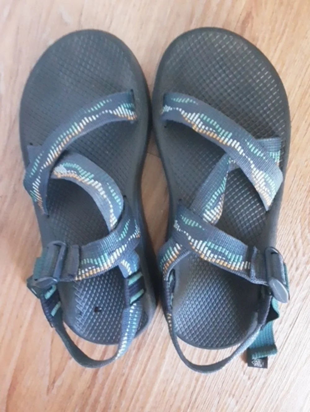 Chaco Mens Z/Cloud Cushioned Activewear Scrap Navy Comfort Sandals 7 *Read